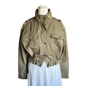 Marc NY Jeans Utility Jacket Elastic Waist Cropped (sz L) 457